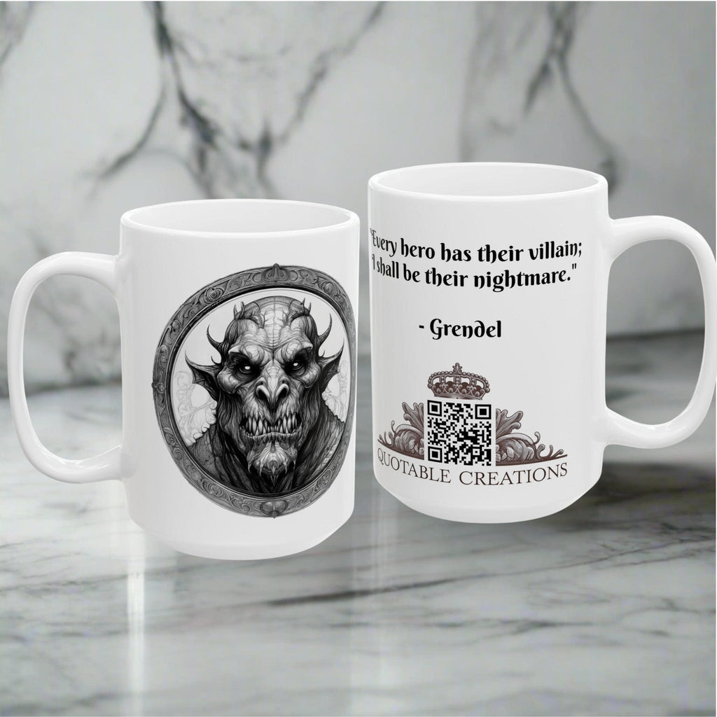 Printify Mug Mug - Grendel Mythical Inspirational QR Code Quote Video