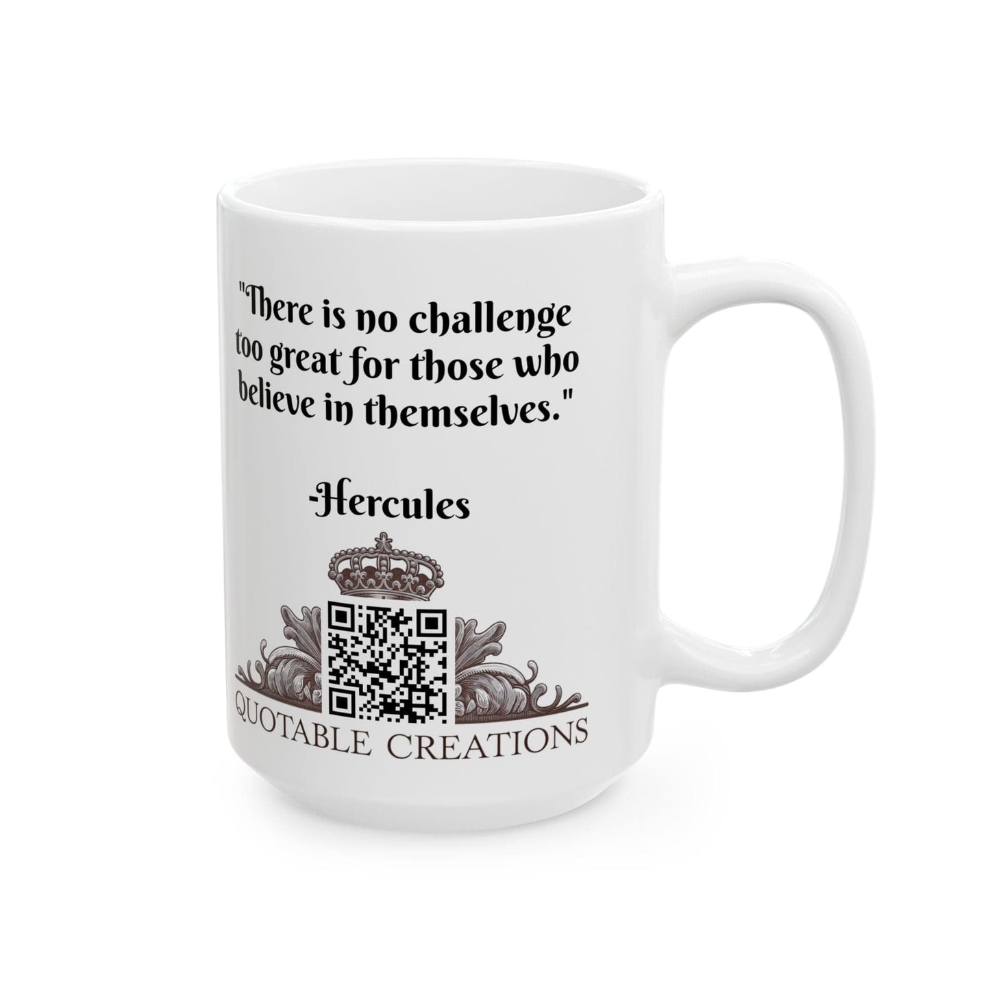 Printify Mug Mug - Hercules - Heroes & Quests Motivational QR Code Quote Video