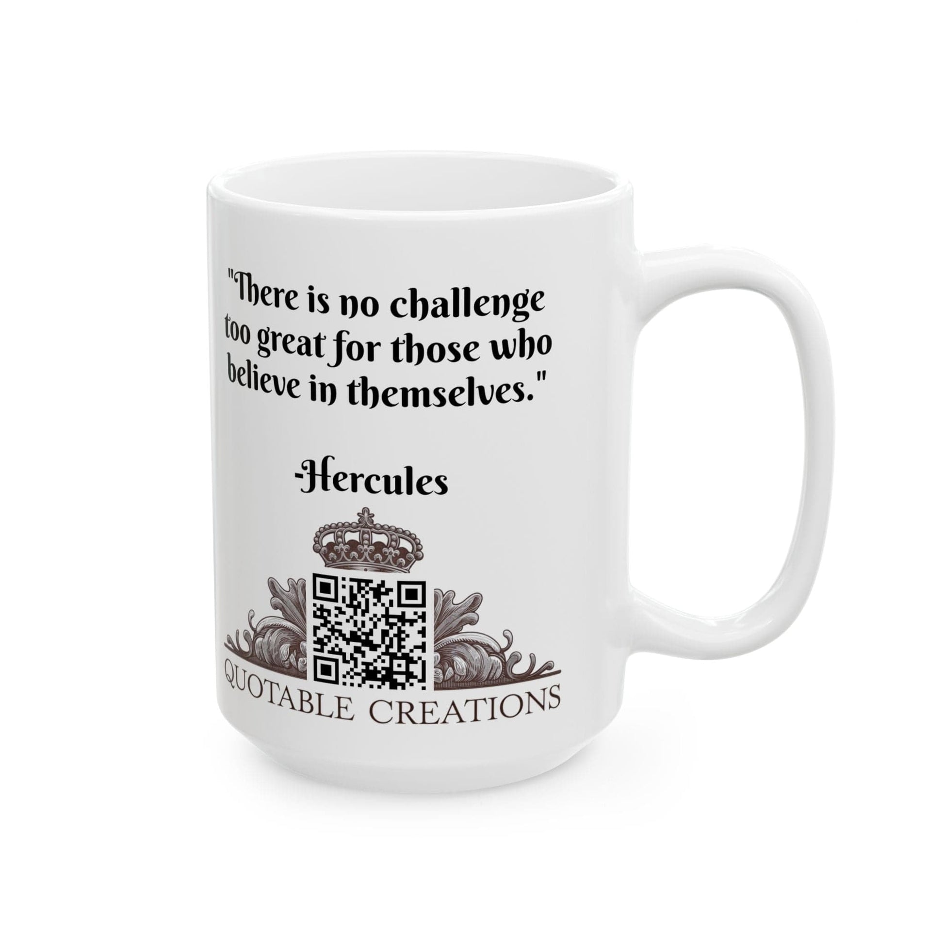 Printify Mug Mug - Hercules - Heroes & Quests Motivational QR Code Quote Video