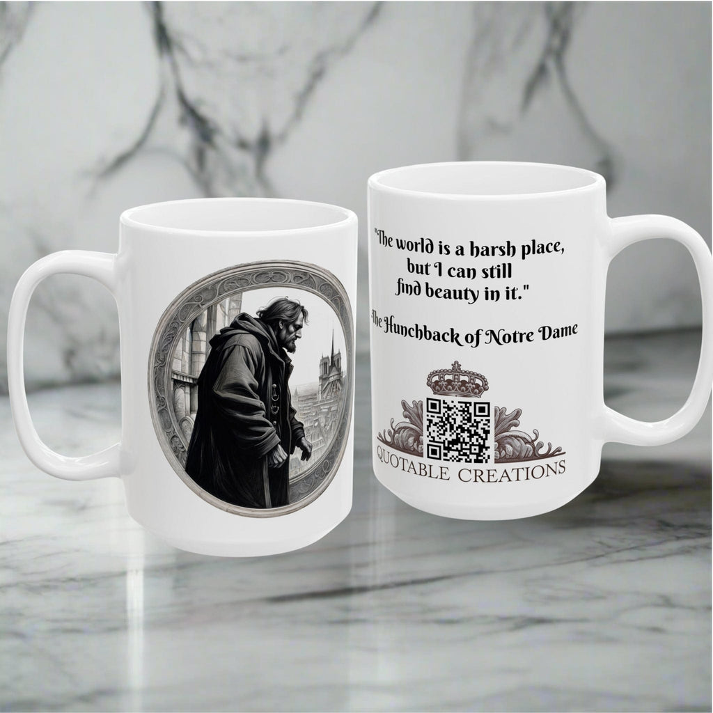 Printify Mug Mug - Hunchback of Notre Dame - Mysteries & Monsters Inspirational QR Code Quote Video