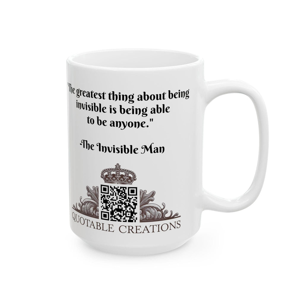 Printify Mug Mug - Invisible Man - Mysteries & Monsters Inspirational QR Code Quote Video