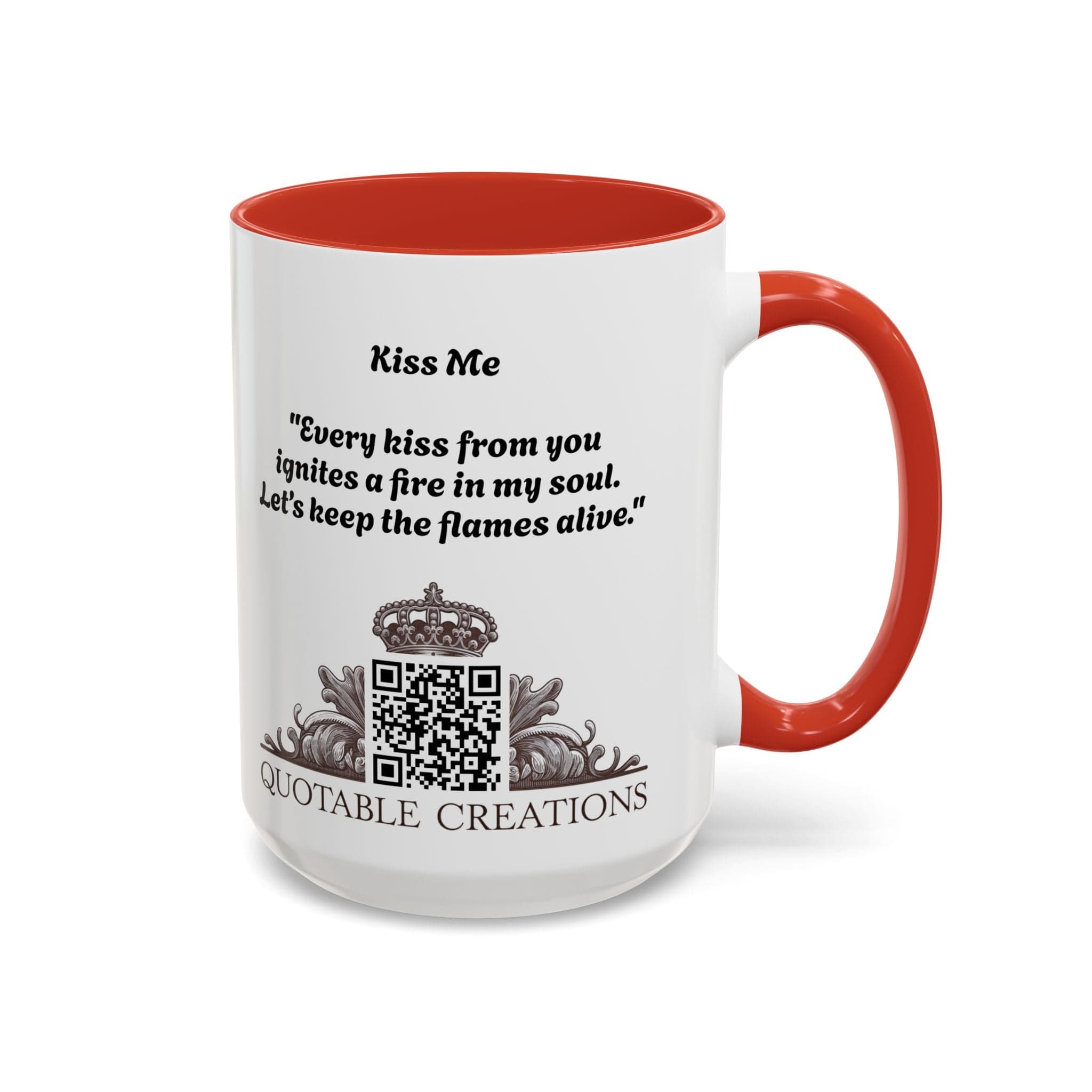Printify Mug Mug - Kiss Me - Love & Romance QR Code Quote Video