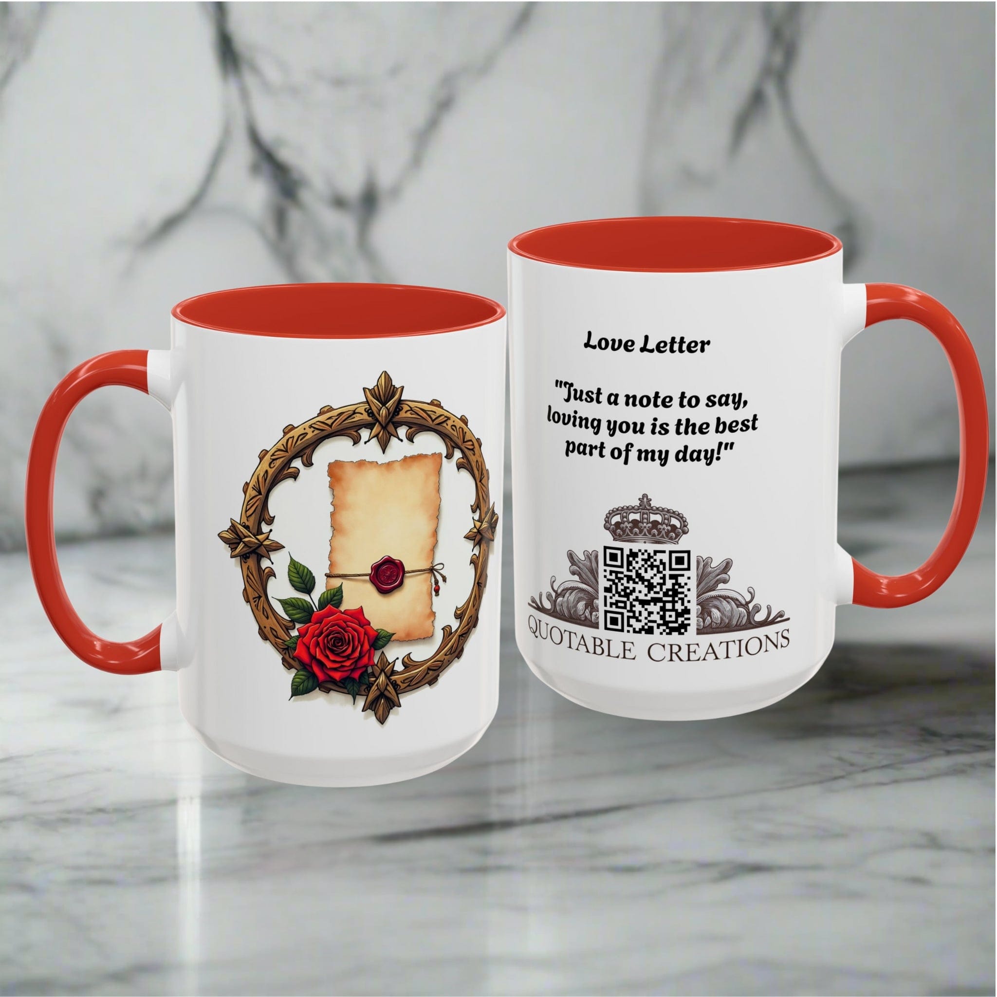 Printify Mug Mug - Love Letter - Love & Romance QR Code Quote Video