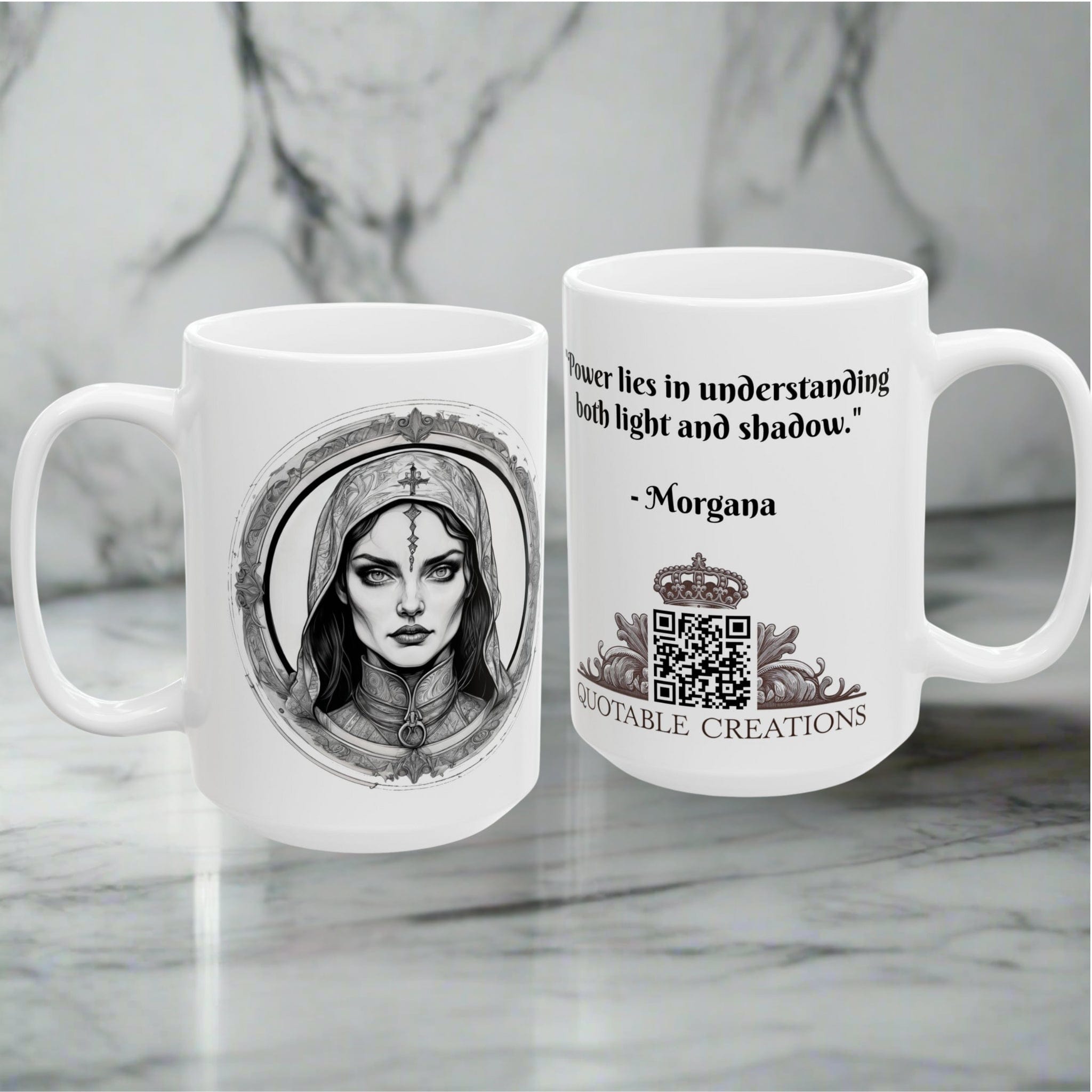 Printify Mug Mug - Morgana - Heroes & Quests Motivational QR Code Quote Video