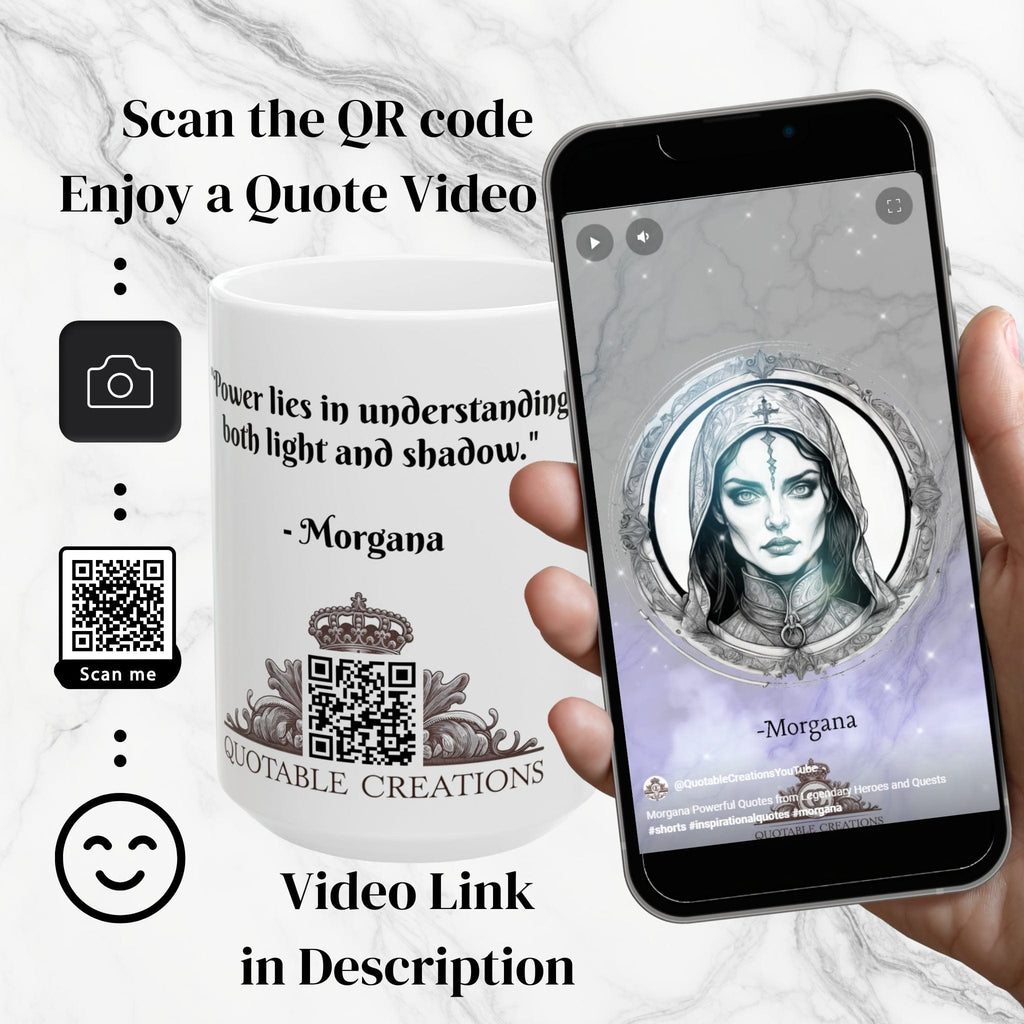 Printify Mug Mug - Morgana - Heroes & Quests Motivational QR Code Quote Video