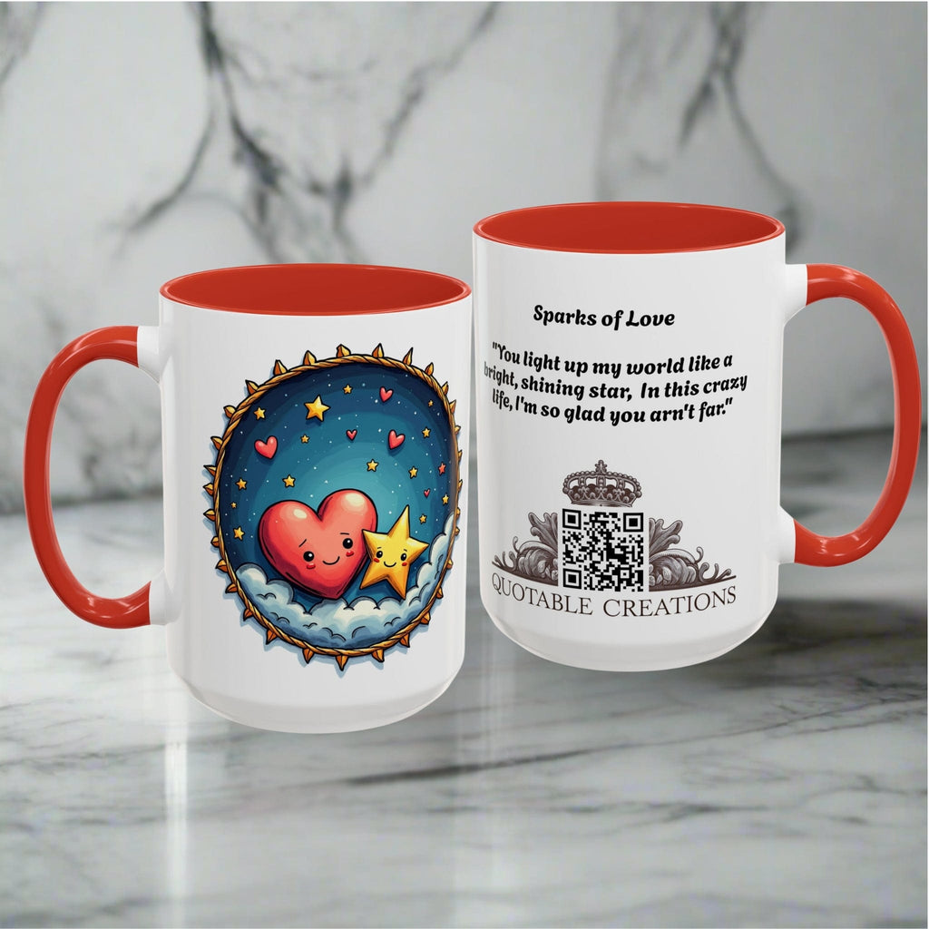 Printify Mug Mug - Sparks of Love - Love & Fun Mug with QR Code Quote Video