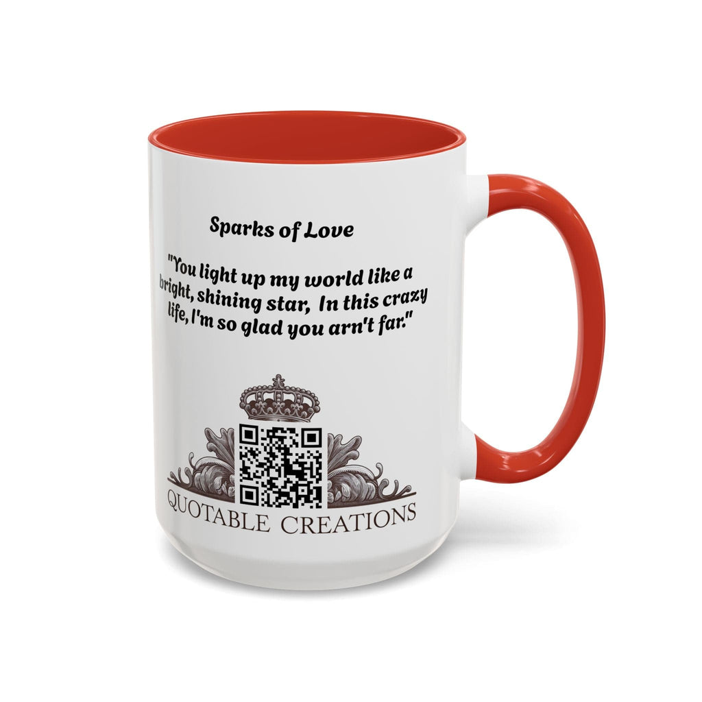 Printify Mug Mug - Sparks of Love - Love & Fun Mug with QR Code Quote Video