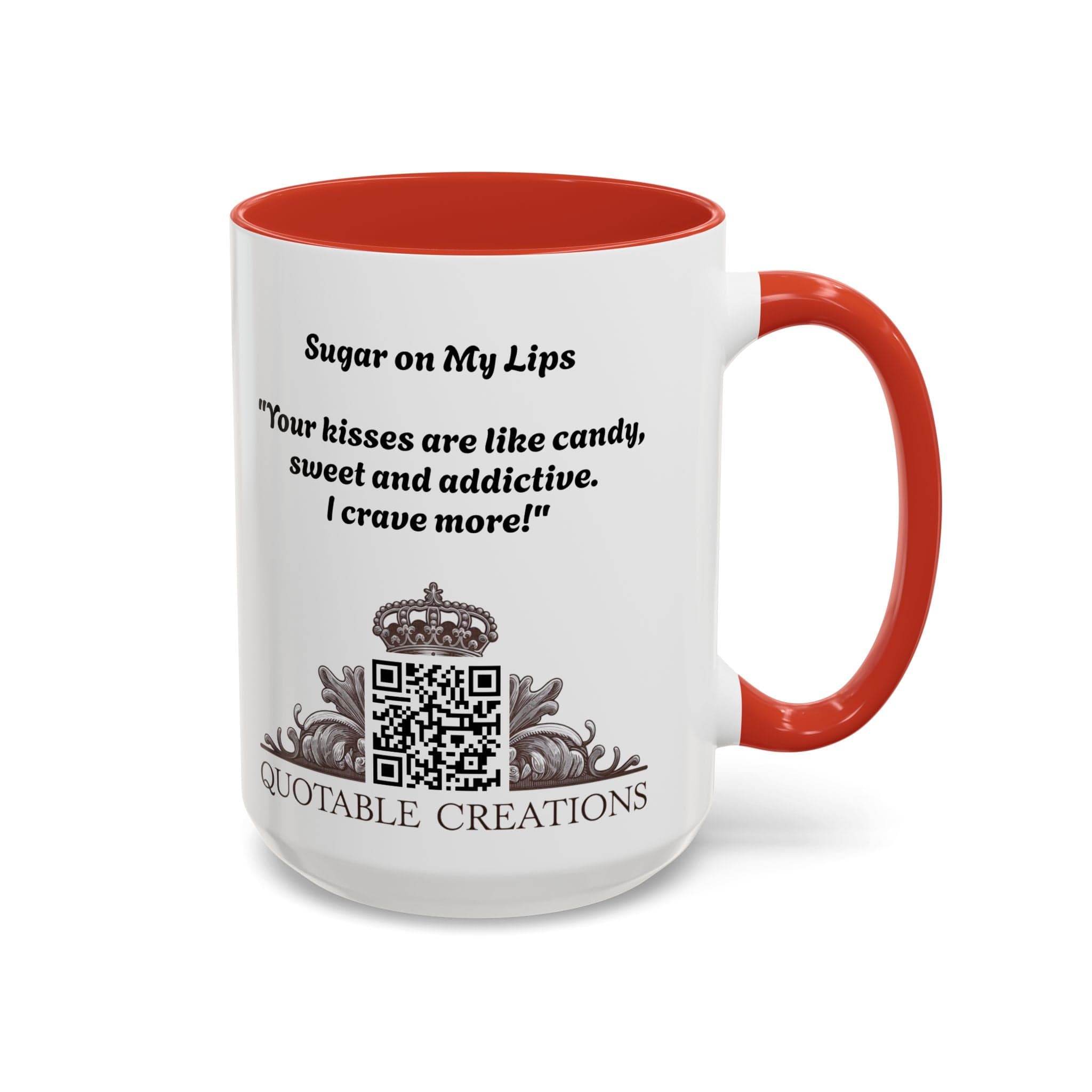 Printify Mug Mug - Sugar on My Lips - Love & Romance QR Code Quote Video