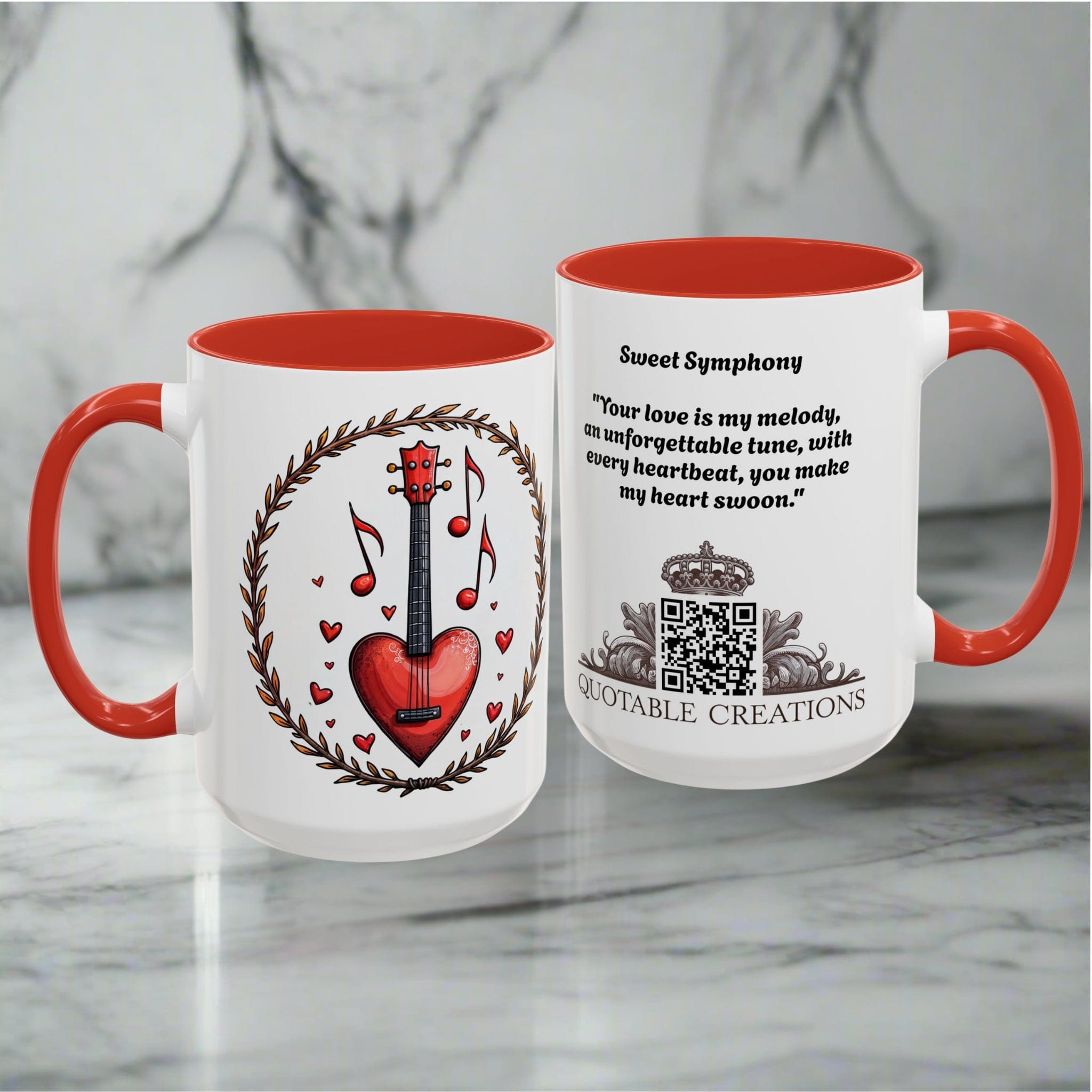 Printify Mug Mug - Sweet Symphony - Love & Fun Mug with QR Code Quote Video
