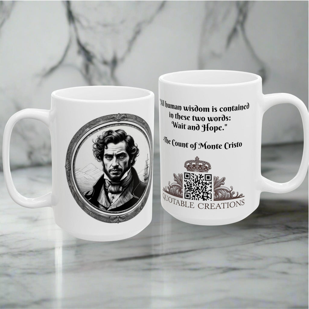 Printify Mug Mug - The Count of Monte Cristo Inspirational QR Code Quote Video