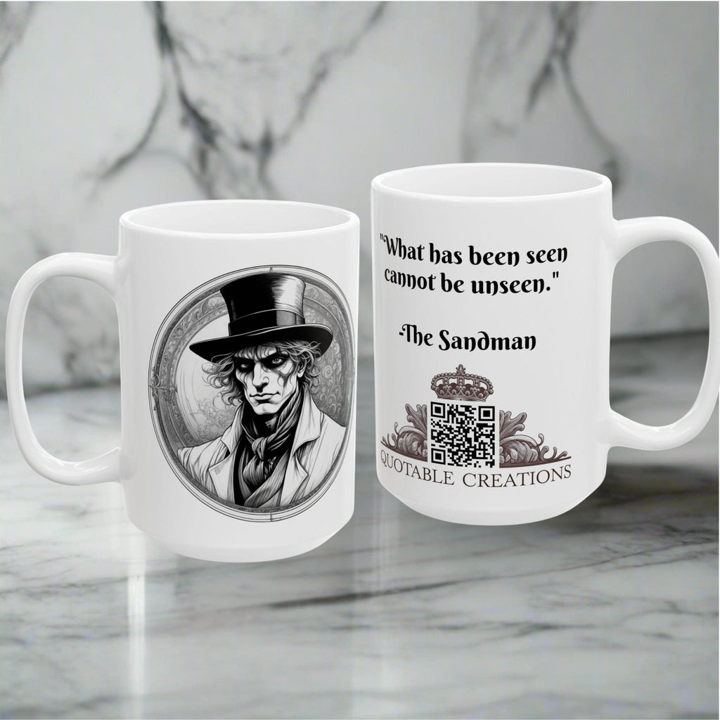 Printify Mug Mug - The Sandman - Mysteries & Monsters Inspirational QR Code Quote Video