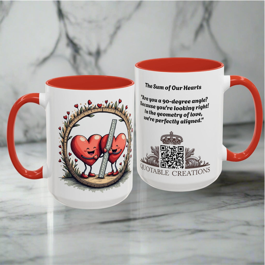 Printify Mug Mug - The Sum of Our Hearts - Love & Fun Mug with QR Code Quote Video