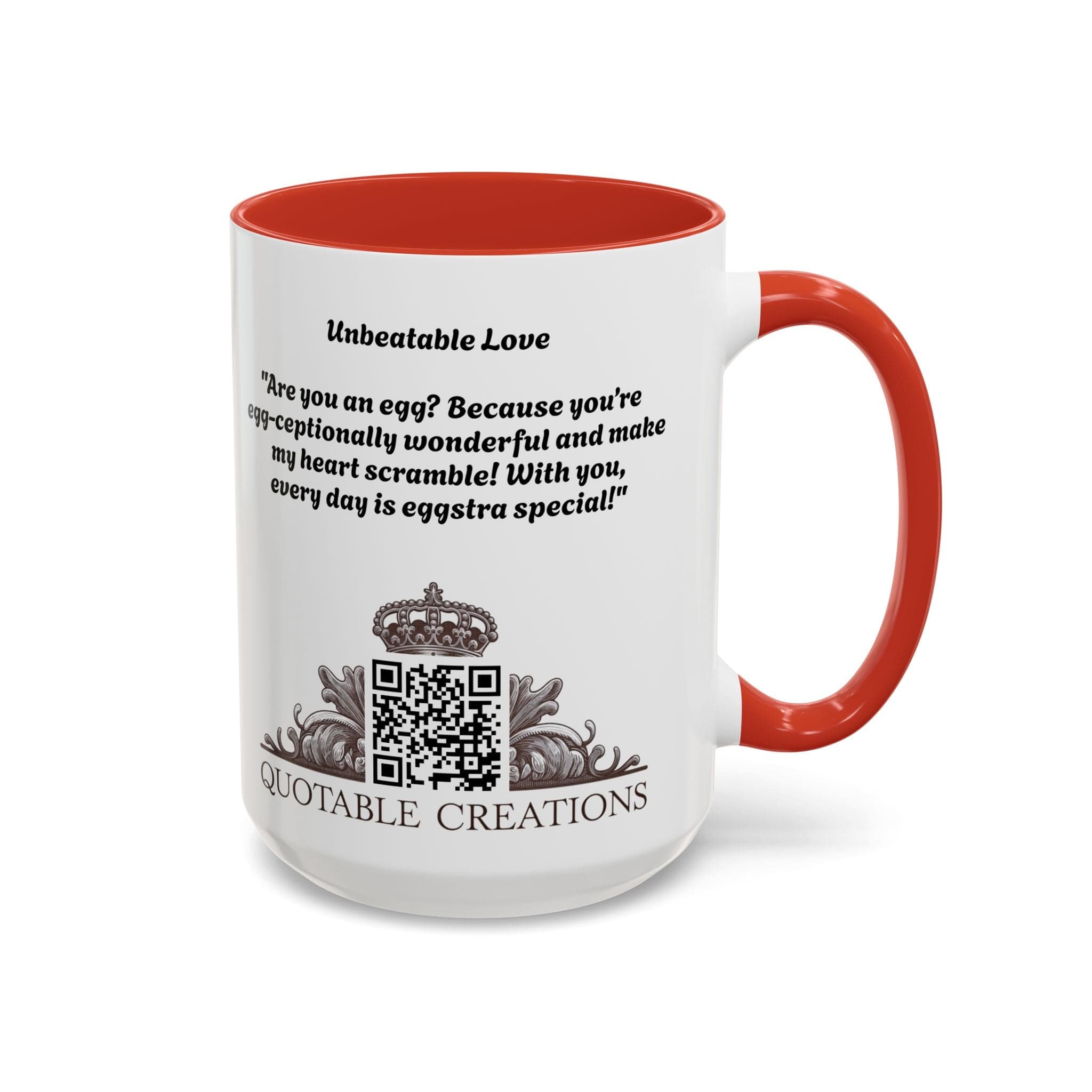 Printify Mug Mug - Unbeatable Love - Love & Fun Mug with QR Code Quote Video