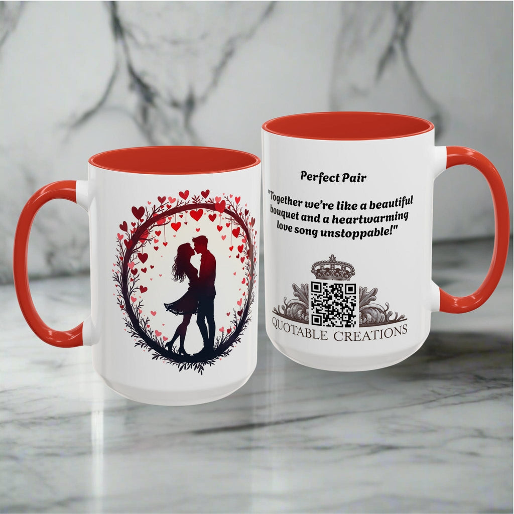 Printify Mug Perfect Pair Mug Celebrate Unbreakable Love with This Ideal Couples Gift for Lovers and Partner Cherish Togetherness QR Quote Video Keepsake