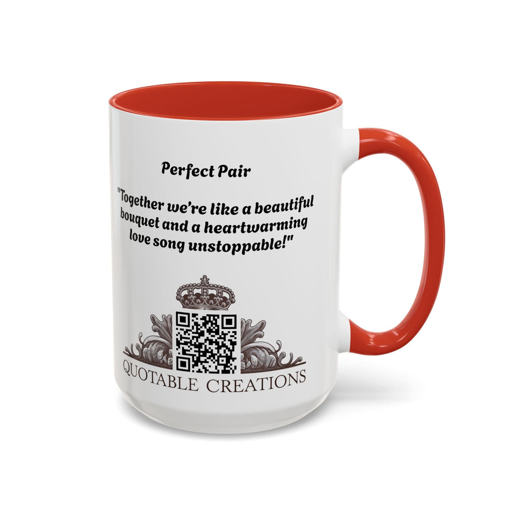 Printify Mug Perfect Pair Mug Celebrate Unbreakable Love with This Ideal Couples Gift for Lovers and Partner Cherish Togetherness QR Quote Video Keepsake