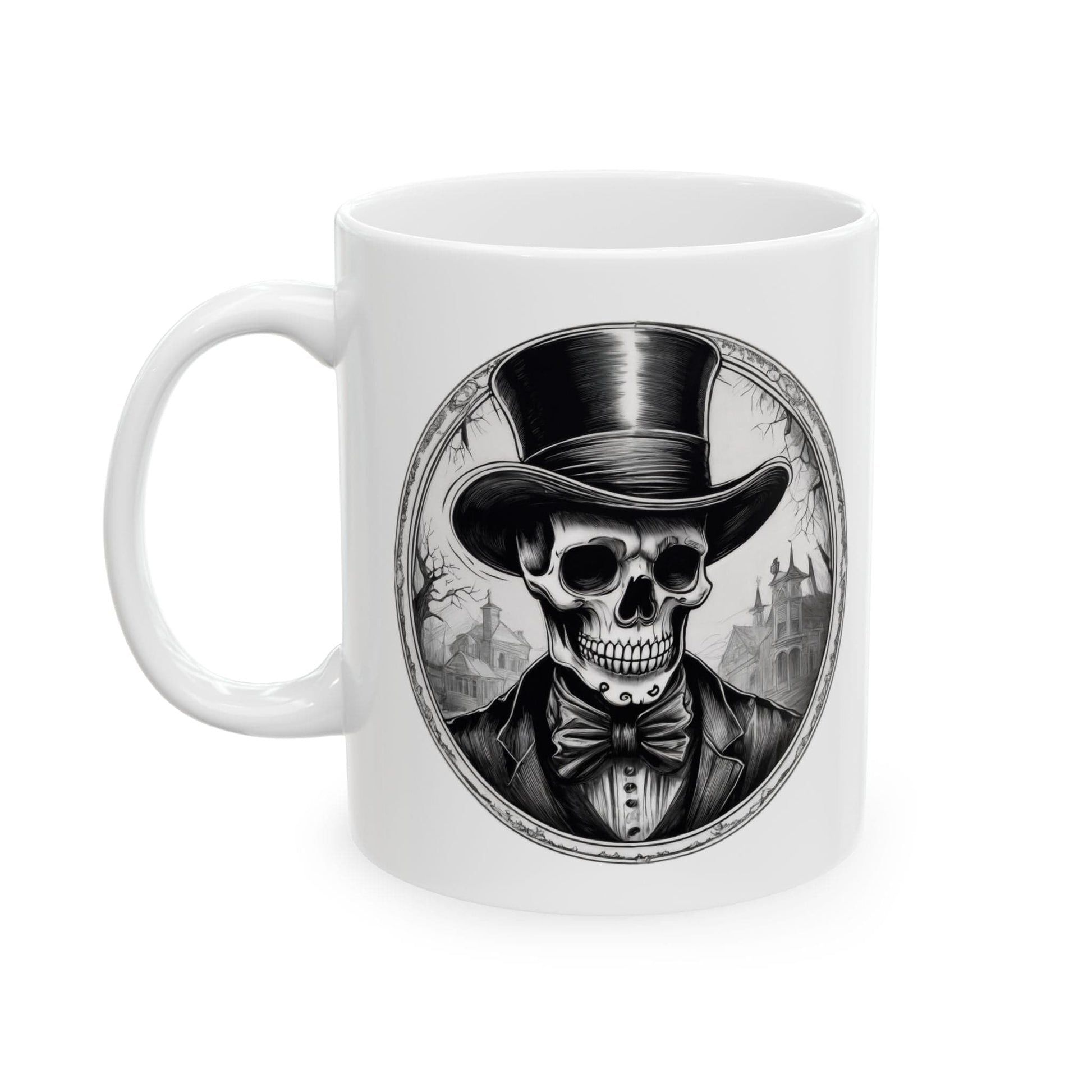 Printify Mug Skeleton Art Ceramic Mug, Gift for Coffee Lovers, Motivational Quote Drinkware, Unique Home Decor, Inspirational Cup, Skeleton Mug, Coffee