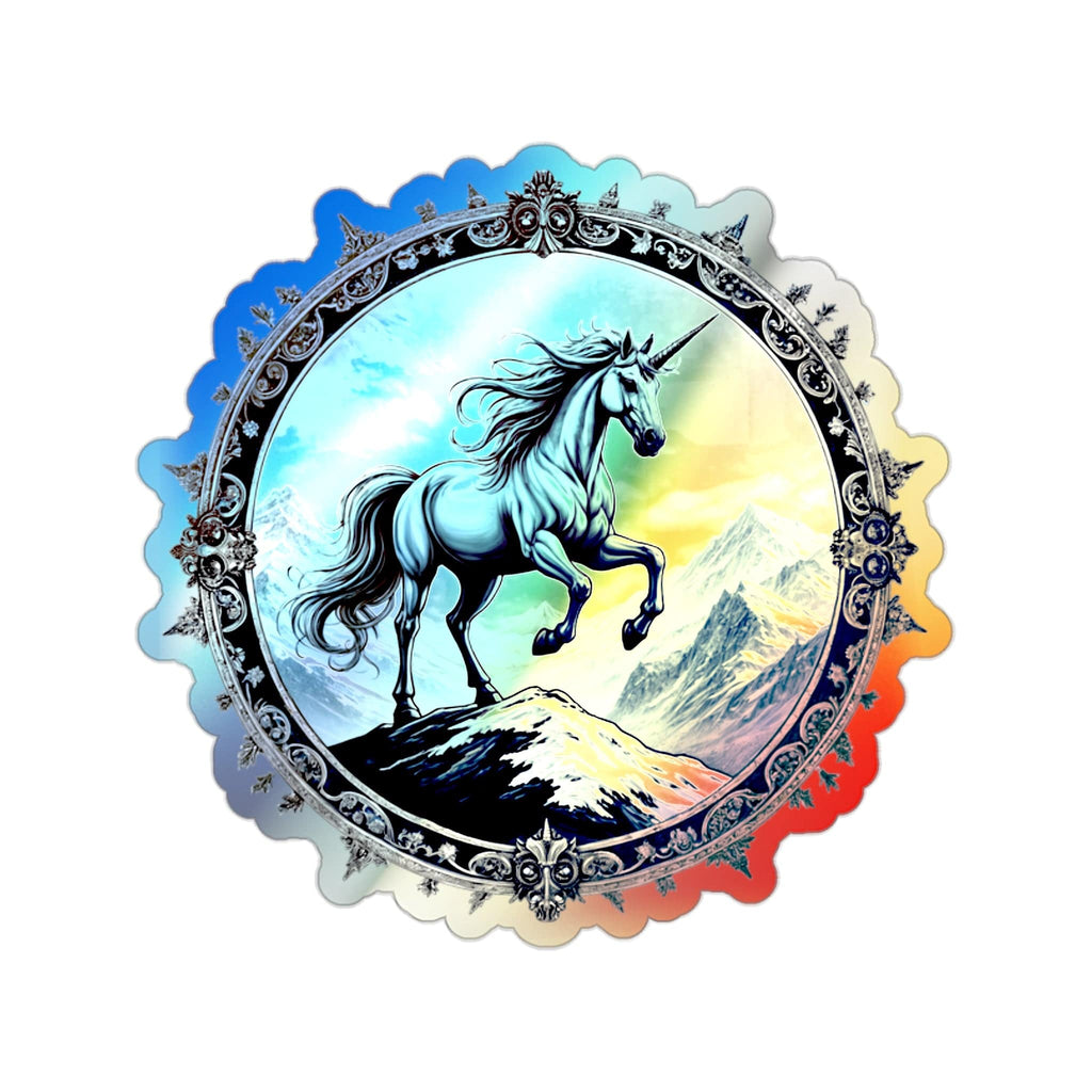 Printify Paper products 2" × 2" / Die-Cut / Holographic Ambition Unicorn - Holographic Die-Cut Sticker