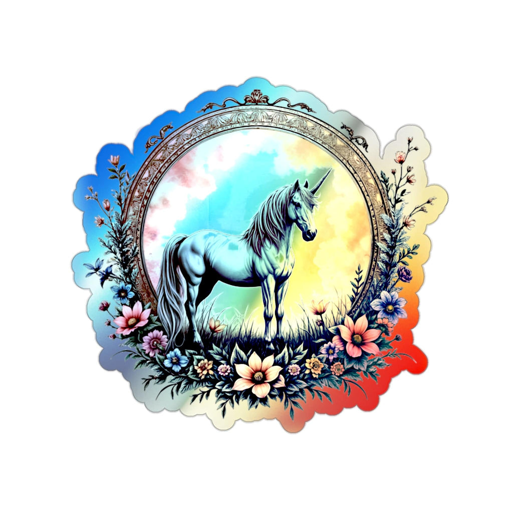 Printify Paper products 2" × 2" / Die-Cut / Holographic Balance Unicorn - Holographic Die-Cut Sticker