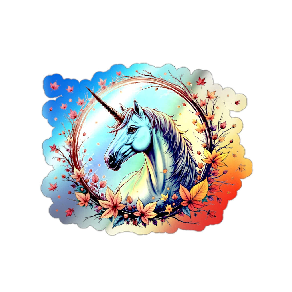 Printify Paper products 2" × 2" / Die-Cut / Holographic Gratitude Unicorn - Holographic Die-Cut Sticker