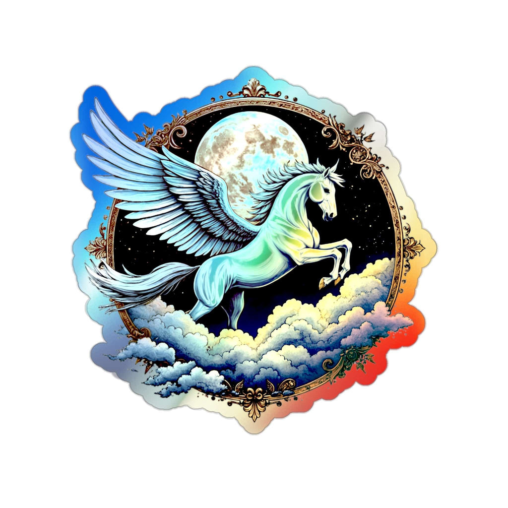 Printify Paper products 2" × 2" / Die-Cut / Holographic Intuition Pegasus - Holographic Die-Cut Sticker