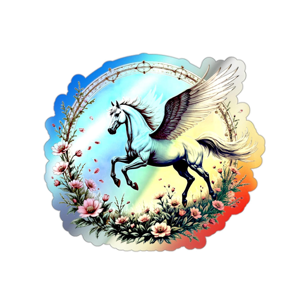 Printify Paper products 2" × 2" / Die-Cut / Holographic Renewal Pegasus - Holographic Die-Cut Sticker
