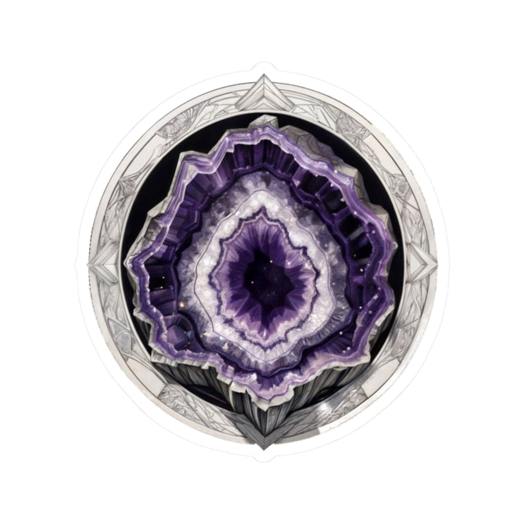 Printify Paper products 2" × 2" / White Amethyst - Crystals & Gemstones Kiss-Cut Stickers