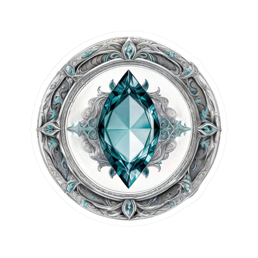 Printify Paper products 2" × 2" / White Aquamarine - Crystals & Gemstones Kiss-Cut Stickers