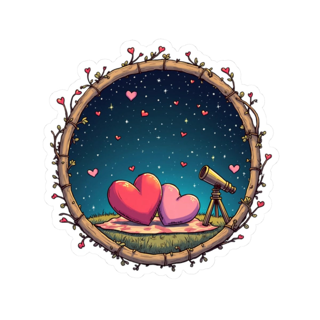 Printify Paper products 2" × 2" / White Astrological Love - Love & Fun Kiss-Cut Stickers