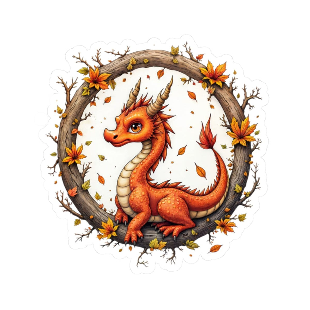 Printify Paper products 2" × 2" / White Autumnfire - Dragons & Magic Kiss-Cut Stickers