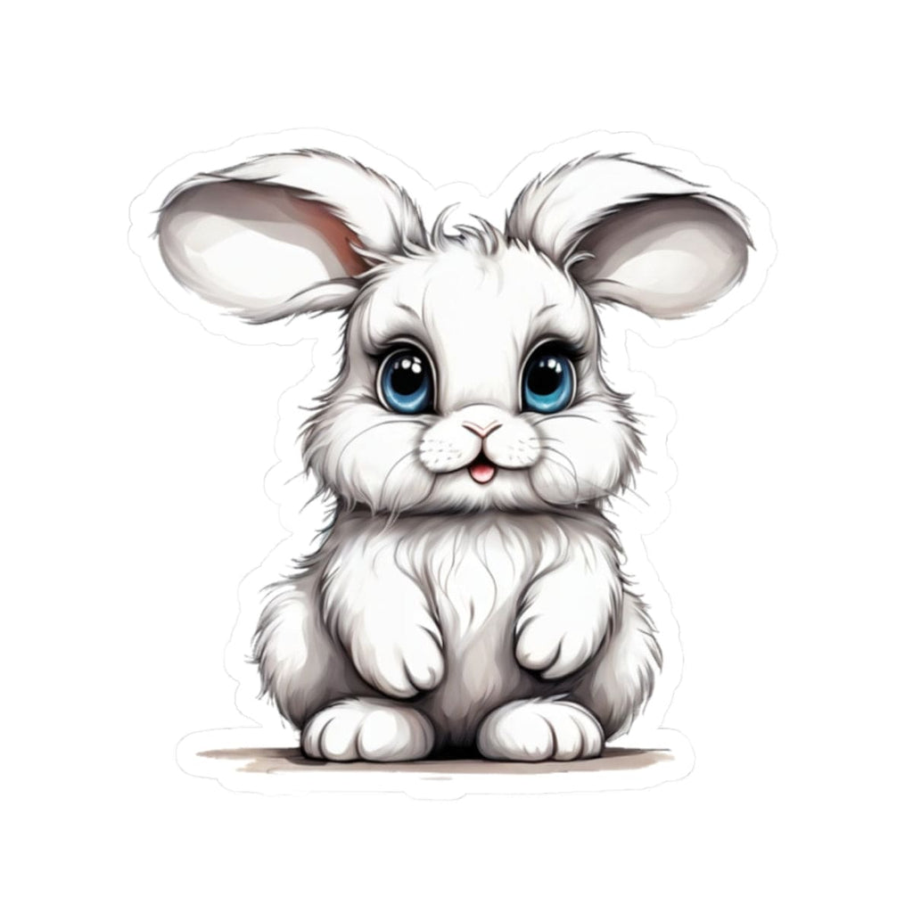 Printify Paper products 2" × 2" / White Baby Bunny - Hyper Cute Kiss-Cut Stickers