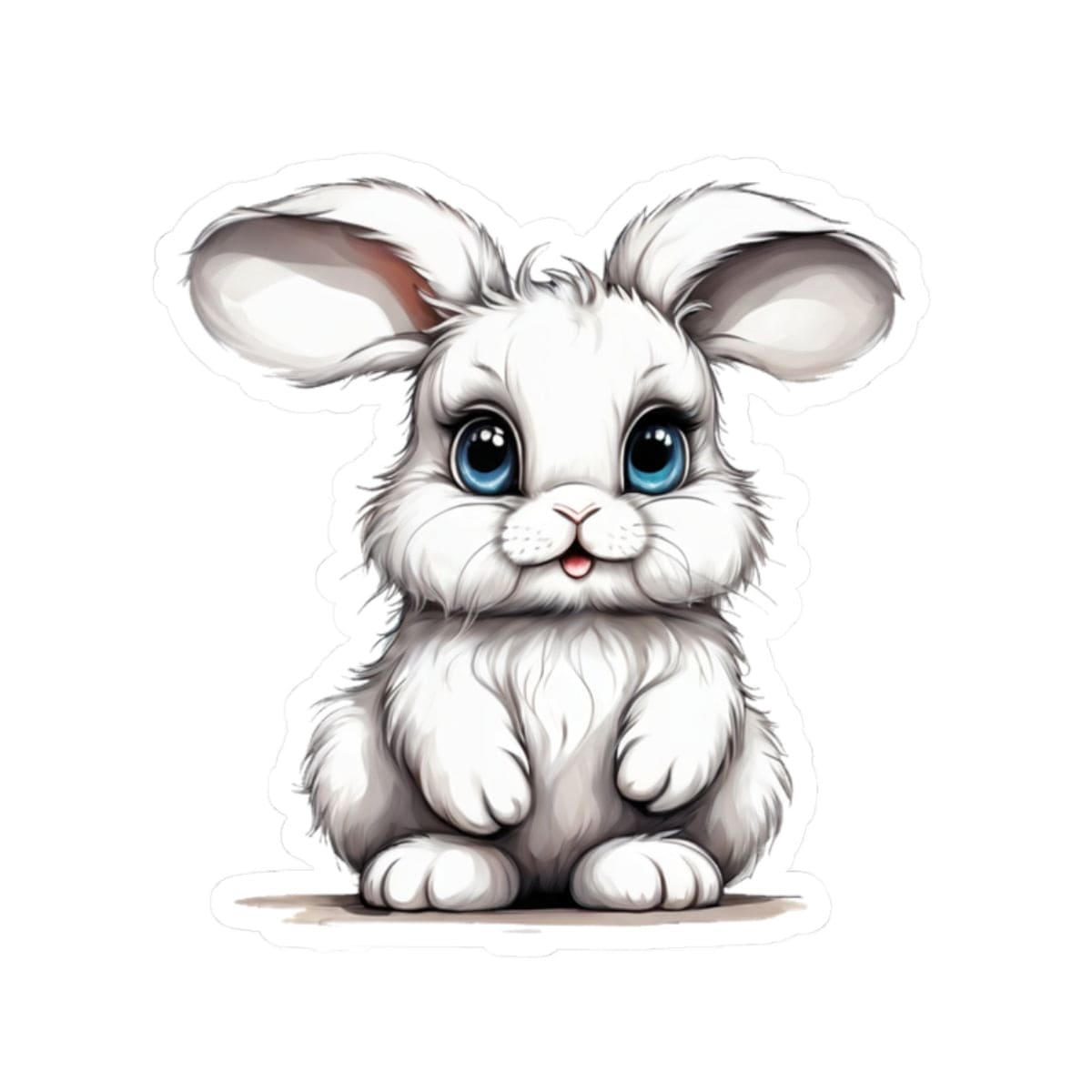 Printify Paper products 2" × 2" / White Baby Bunny - Hyper Cute Kiss-Cut Stickers