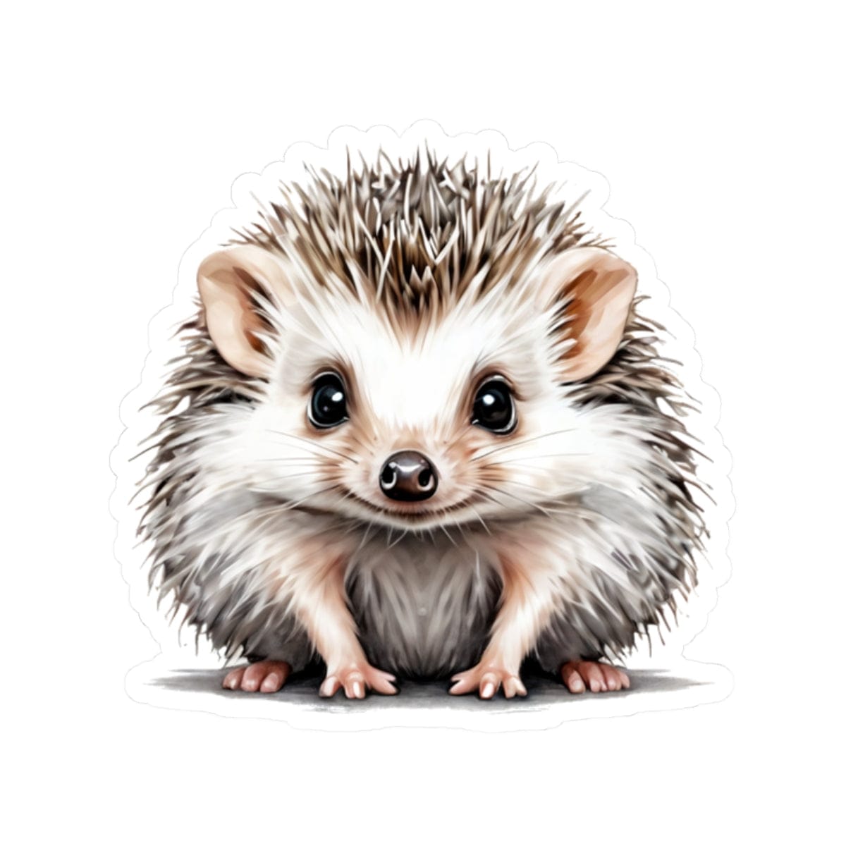 Printify Paper products 2" × 2" / White Baby Hedgehog - Hyper Cute Kiss-Cut Stickers
