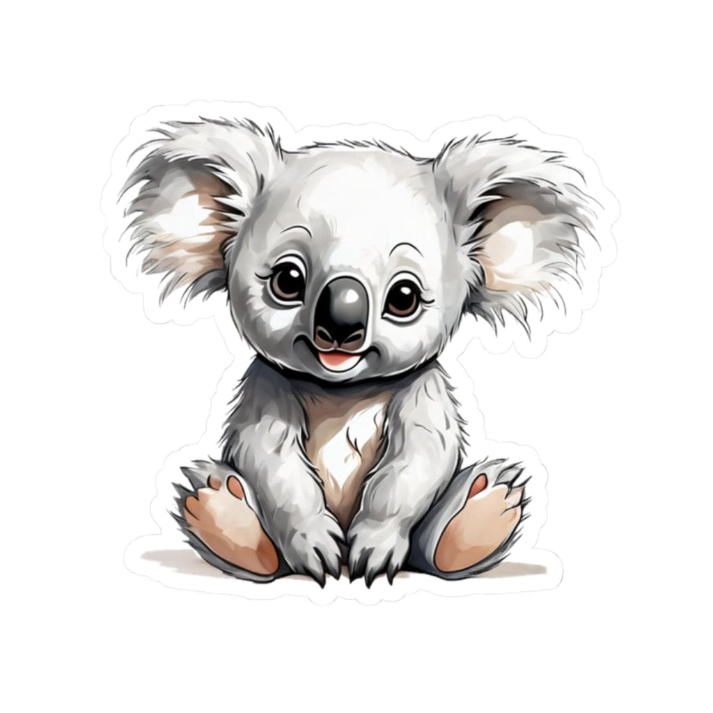 Printify Paper products 2" × 2" / White Baby Koala - Hyper Cute Kiss-Cut Stickers