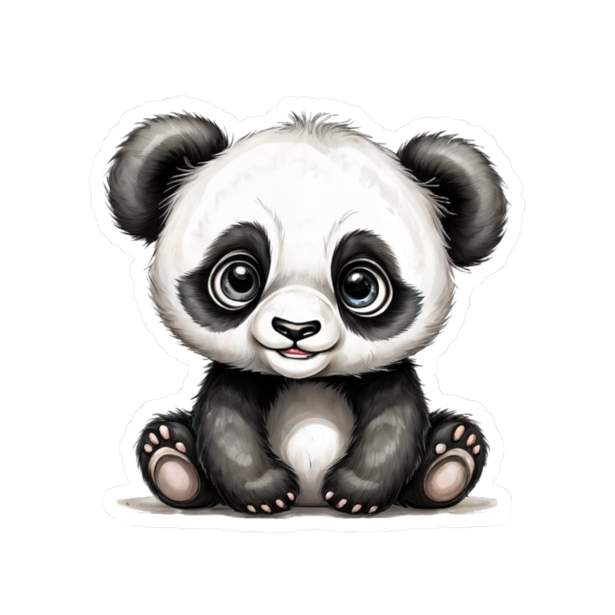 Printify Paper products 2" × 2" / White Baby Panda - Hyper Cute Kiss-Cut Stickers