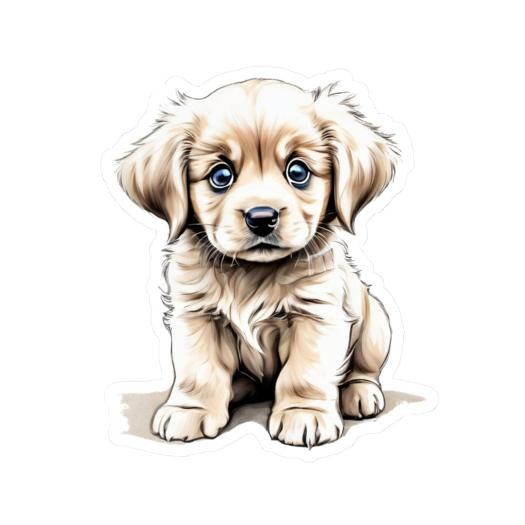 Printify Paper products 2" × 2" / White Baby Puppy - Hyper Cute Kiss-Cut Sticker