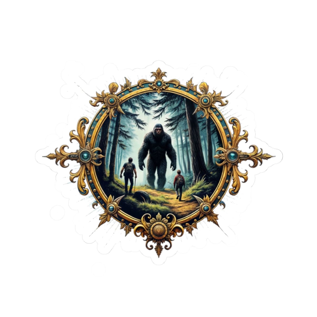 Printify Paper products 2" × 2" / White Bigfoot Encounters - Bigfoot & Legends Kiss-Cut Stickers