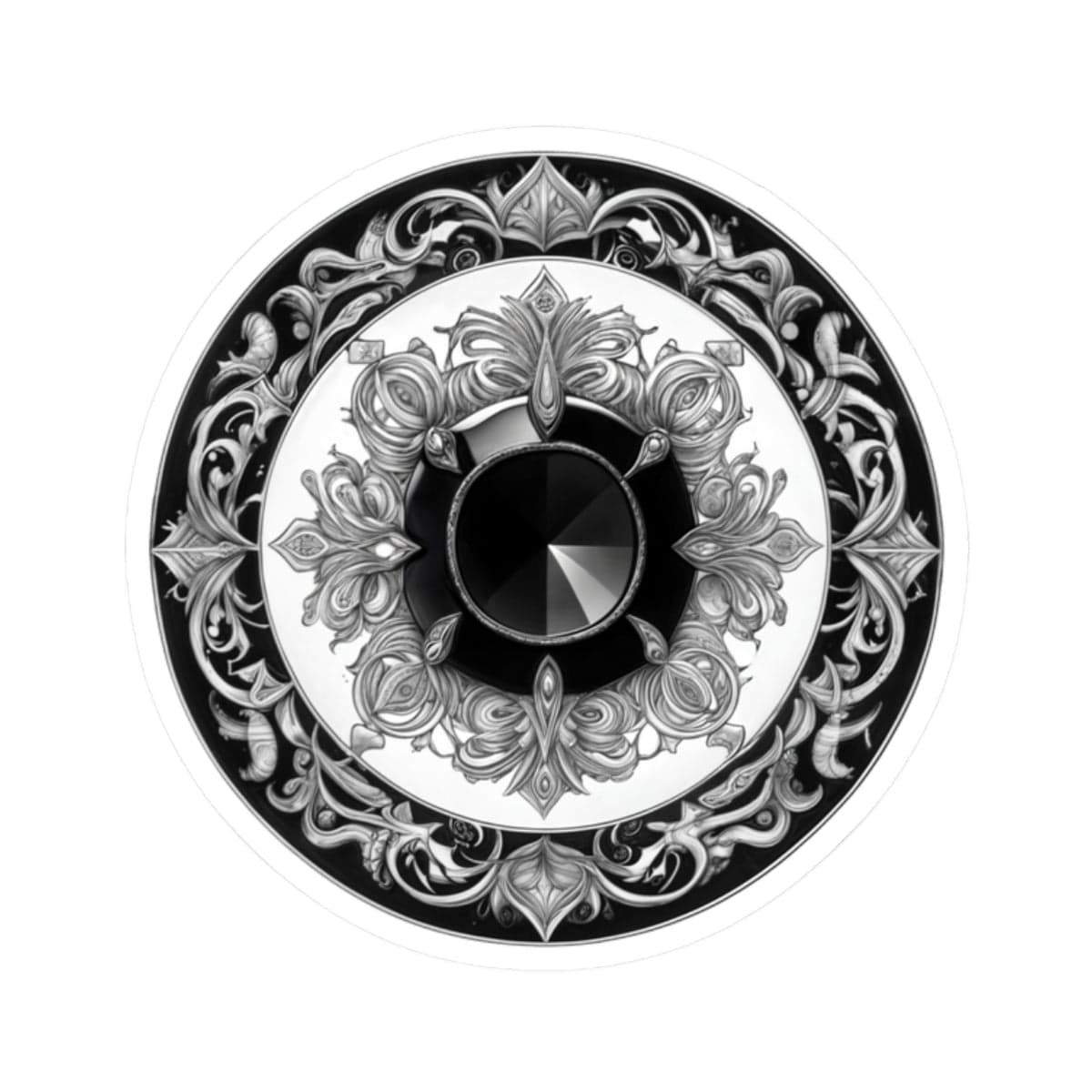 Printify Paper products 2" × 2" / White Black Tourmaline - Crystals & Gemstones Kiss-Cut Stickers