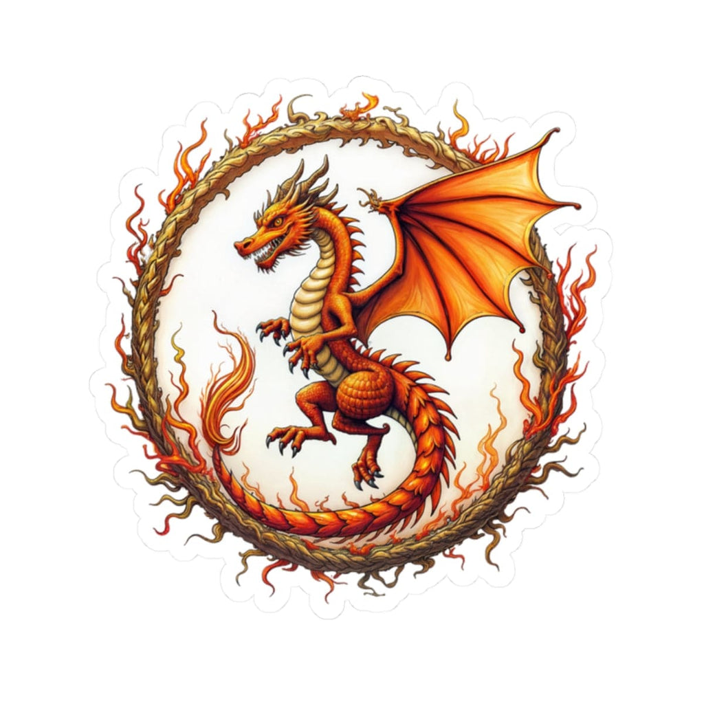 Printify Paper products 2" × 2" / White Blazewing - Dragons & Magic Kiss-Cut Stickers