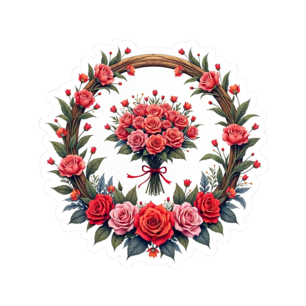 Printify Paper products 2" × 2" / White Blooming Love - Love & Romance Kiss-Cut Stickers