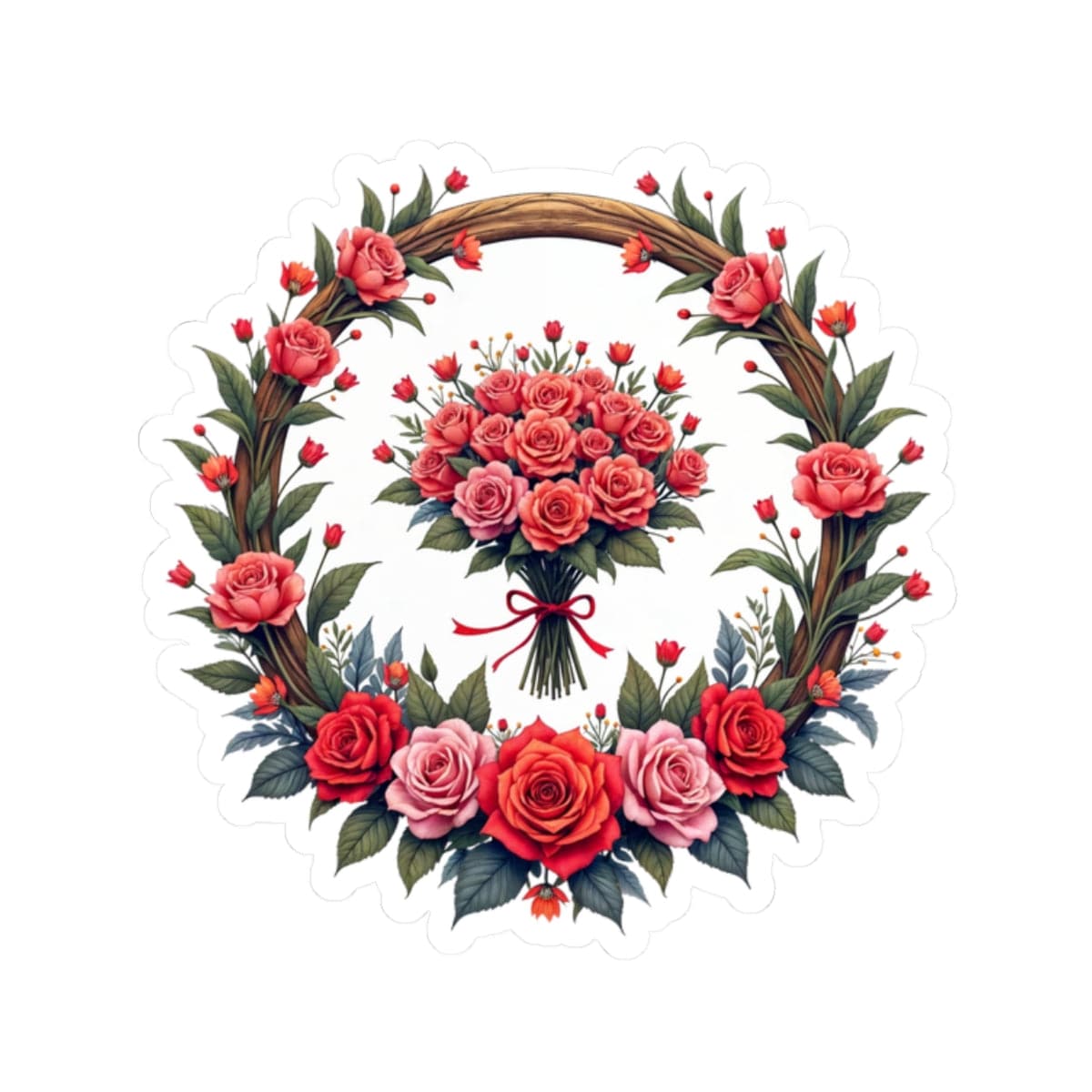 Printify Paper products 2" × 2" / White Blooming Love - Love & Romance Kiss-Cut Stickers