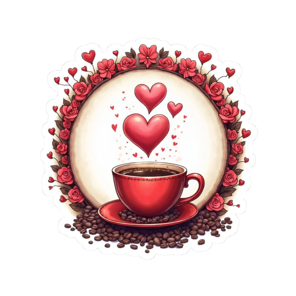 Printify Paper products 2" × 2" / White Brew-tiful Love - Love & Fun Kiss-Cut Stickers