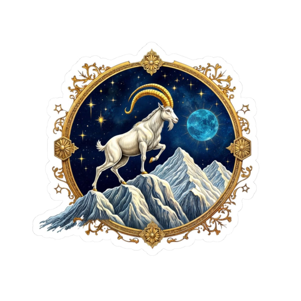 Printify Paper products 2" × 2" / White Capricorn - Zodiac Astrology Kiss-Cut Stickers