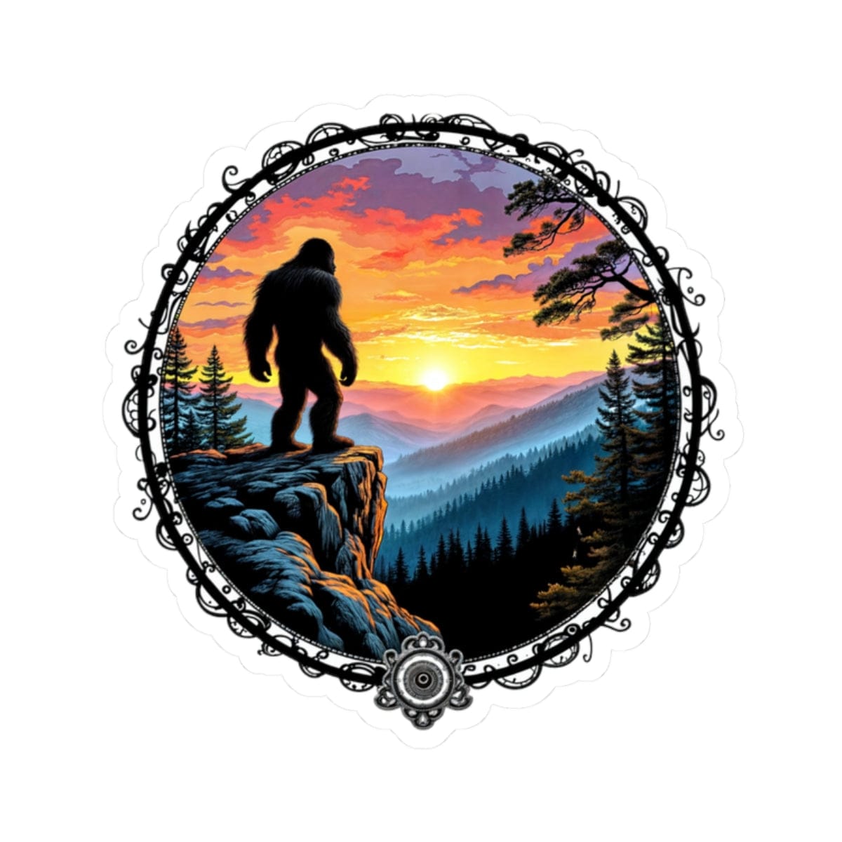 Printify Paper products 2" × 2" / White Capture the Legend - Bigfoot & Legends Kiss-Cut Stickers