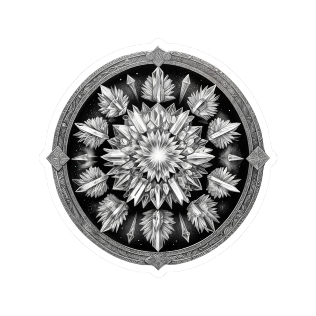 Printify Paper products 2" × 2" / White Clear Quartz - Crystals & Gemstones Kiss-Cut Stickers