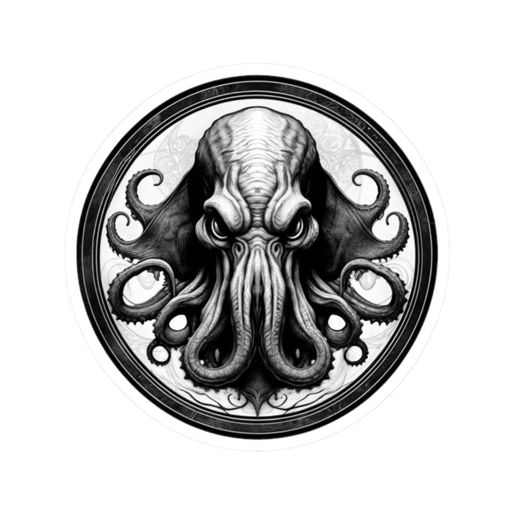 Printify Paper products 2" × 2" / White Cthulhu - Heroes & Quests Kiss-Cut Stickers
