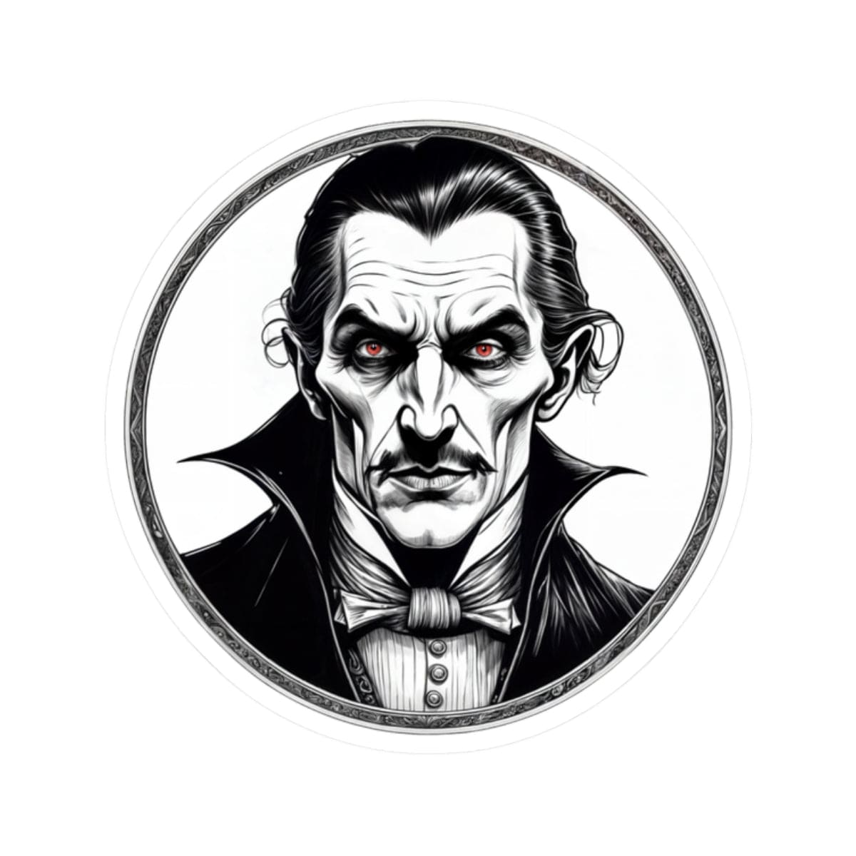 Printify Paper products 2" × 2" / White Dracula - Mysteries & Monsters Kiss-Cut Stickers
