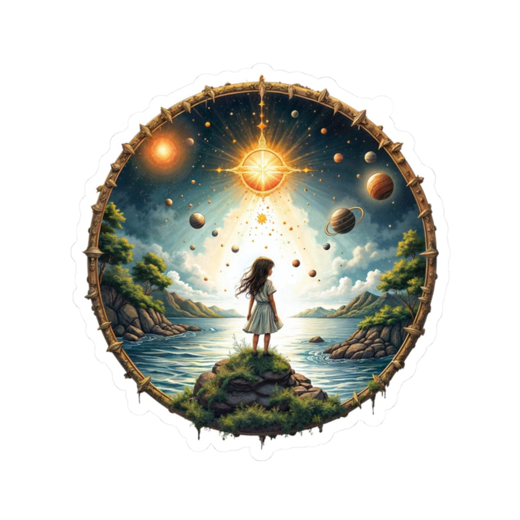 Printify Paper products 2" × 2" / White Exploring the Final Frontier - UFO & Cosmic Kiss-Cut Stickers