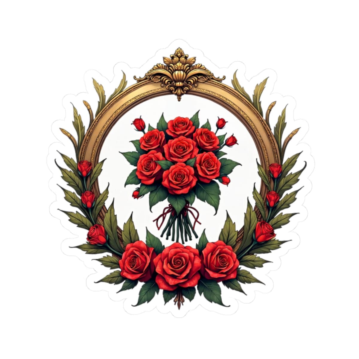 Printify Paper products 2" × 2" / White Floral Fantasy - Love & Romance Kiss-Cut Stickers