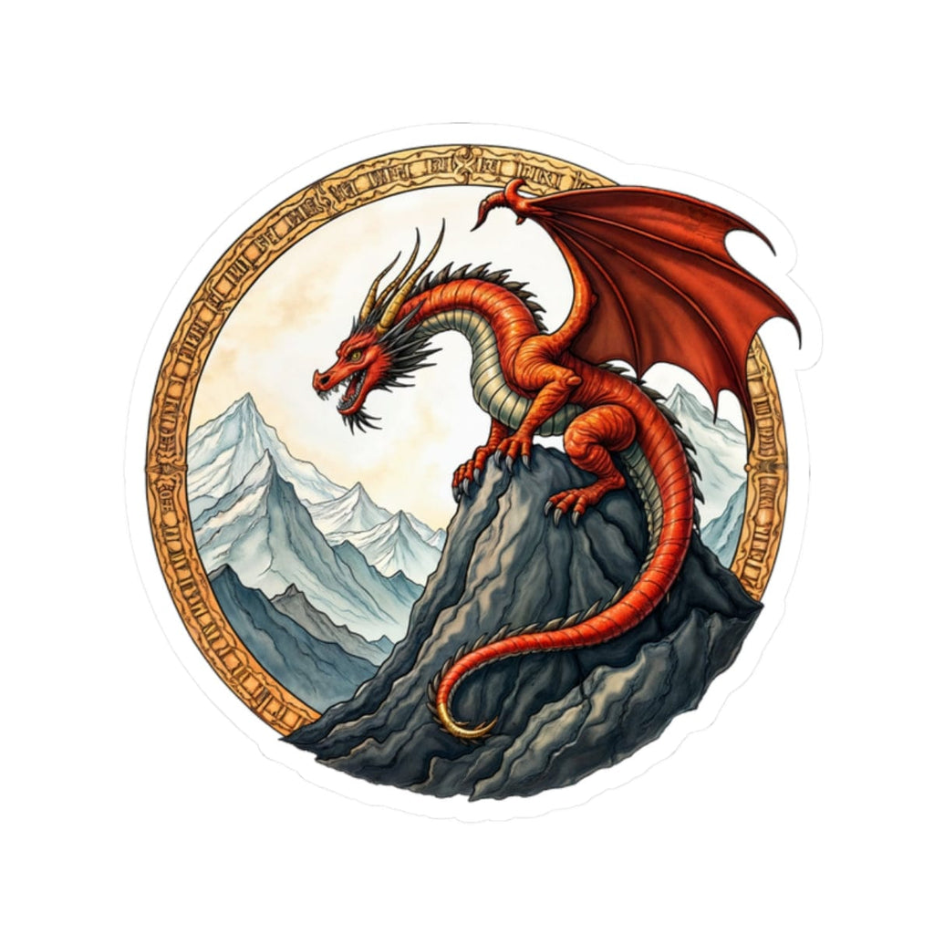 Printify Paper products 2" × 2" / White Frostfire - Dragons & Magic Kiss-Cut Stickers