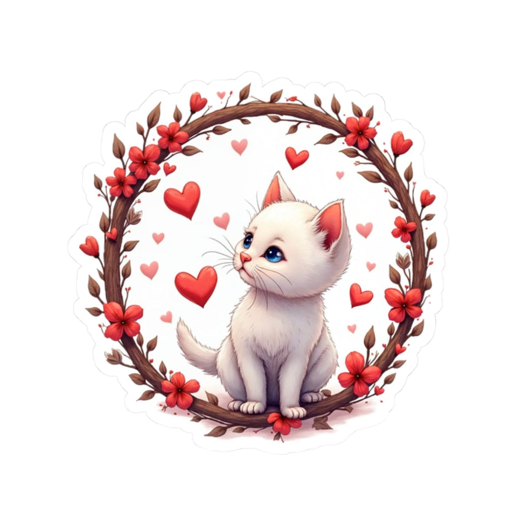 Printify Paper products 2" × 2" / White Fur-ever Love - Love & Fun Kiss-Cut Stickers